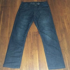 Dark wash straight jeans